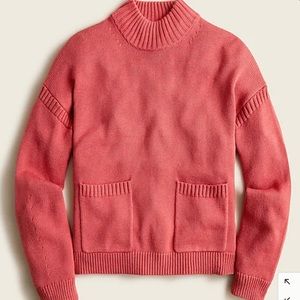JCrew Cotton-cashmere patch-pocket mockneck sweater NWT Dusty Barn XXL